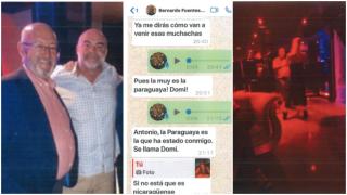 El diputado y el mediador en el club de alterne Sombras. Los whatsapps de Curbelo y una escena dentro de un pub nocturno.