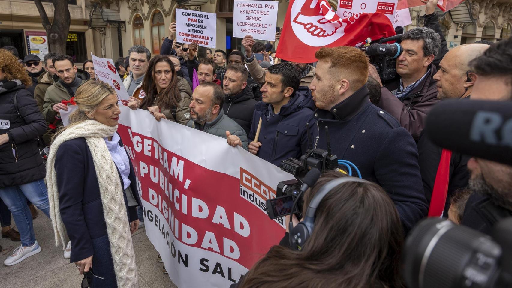 Yolanda Díaz en Albacete. Foto: Europa Press / Luis Vizcaíno.