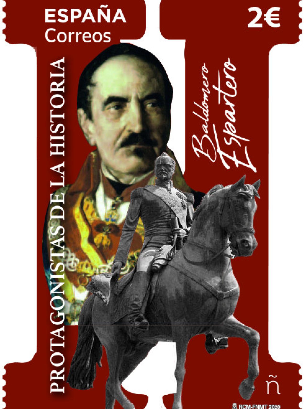Sello de la serie 'Protagonistas de la Historia' dedicado a Baldomero Espartero.