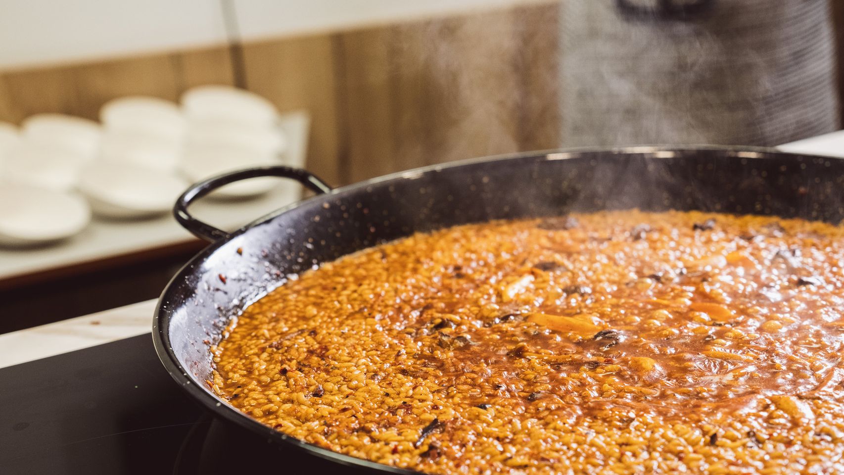Arroz en el showcooking del sábado en el Mercado Central.