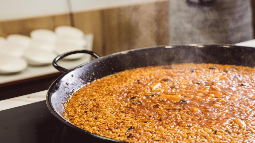 Arroz en el showcooking del sábado en el Mercado Central.