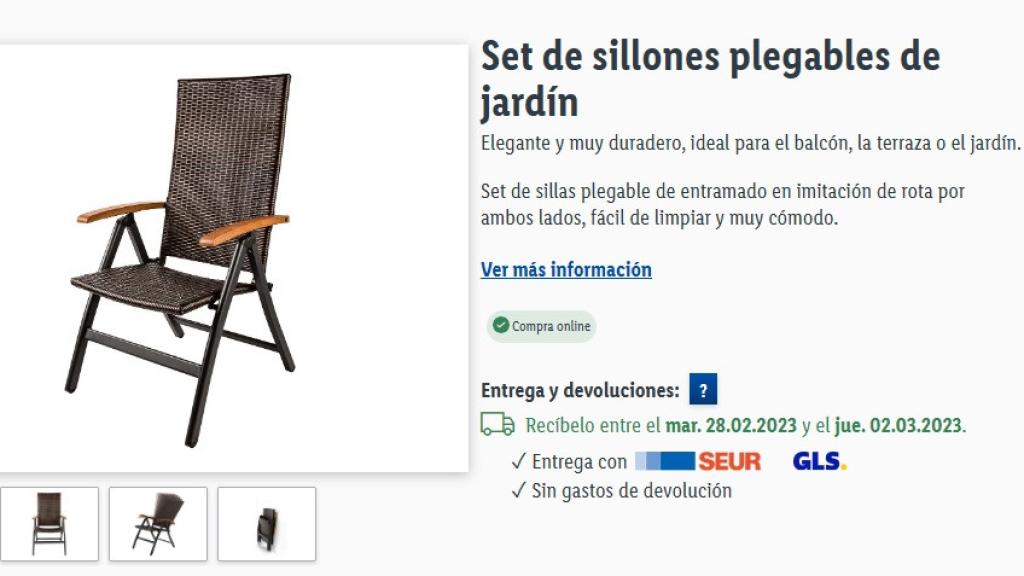 Set de sillones plegables.