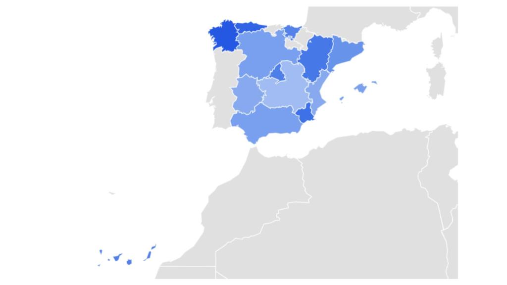 La búsqueda de 'Enríquez Negreira' en Internet, por Comunidades.