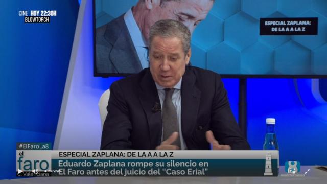 Eduardo Zaplana durante la entrevista en 'La 8'.