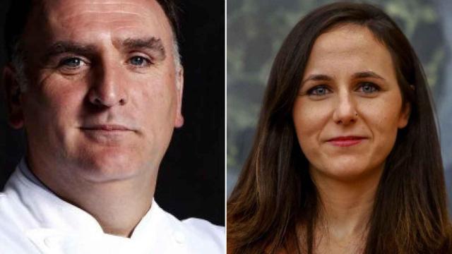 José Andrés e Ione Belarra en un fotomontaje.