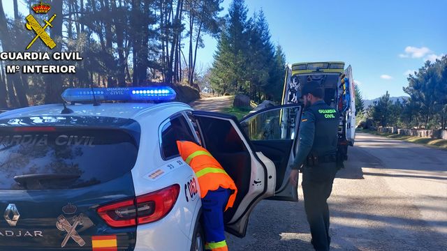 Dispositivo de atención al ciclista accidentado en Mos (Pontevedra).