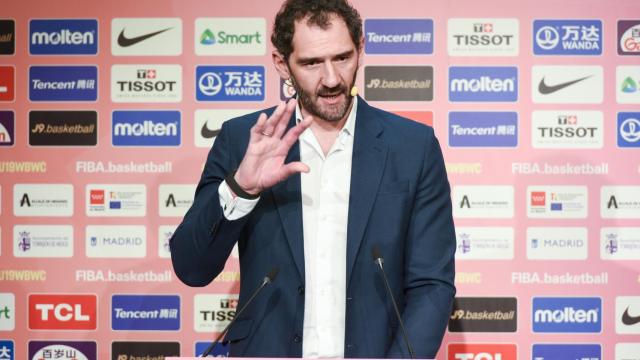 Jorge Garbajosa durante un acto de la Federación de Baloncesto