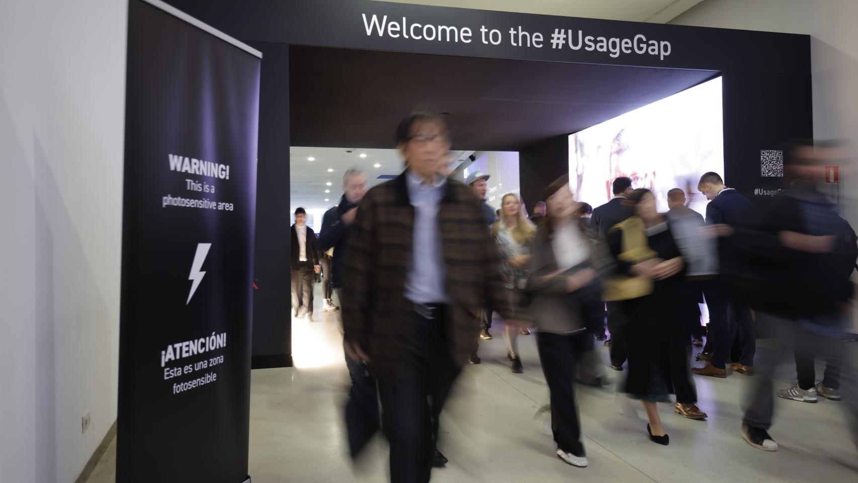 Pasillo de la Fira de Barcelona durante el Mobile World Congress de 2023