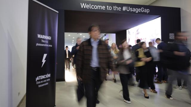 Pasillo de la Fira de Barcelona durante el Mobile World Congress de 2023