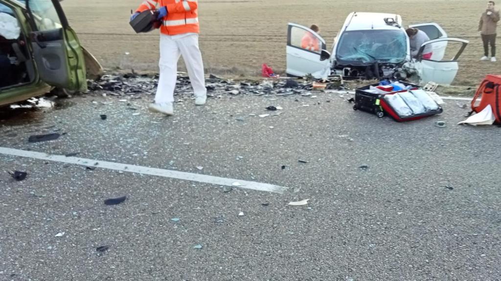 Uno de los vehículos accidentados en la provincia de Zamora.