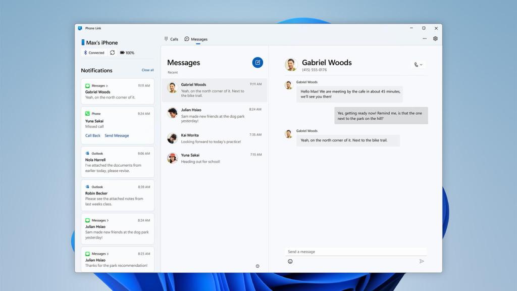 Windows 11 enlazado con iOS.