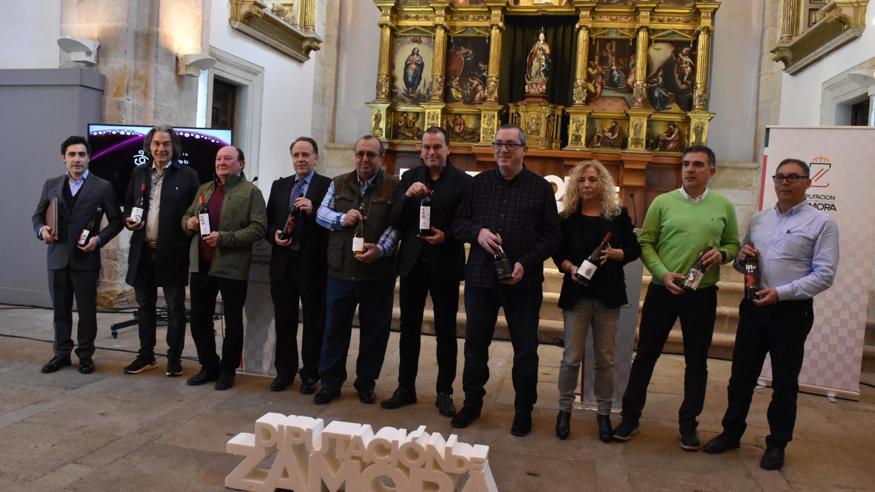 Los bodegueros de la Sierra de la Culebra en la presentación de la Diputación de Zamora
