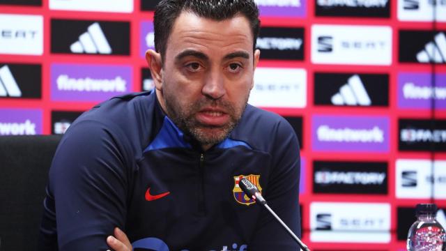 Xavi Hernández durante una rueda de prensa