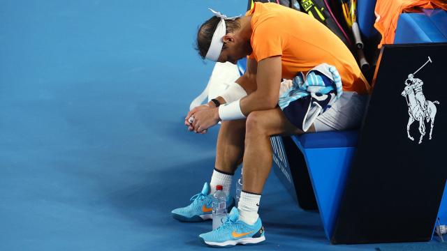 Rafa Nadal, tras su lesión en el Abierto de Australia