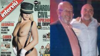 La agente M.G., expulsada de la Guardia Civil en 1997, en la portada de Interviú; y 'Tito Berni' y 'el Mediador' en el club Sombras.