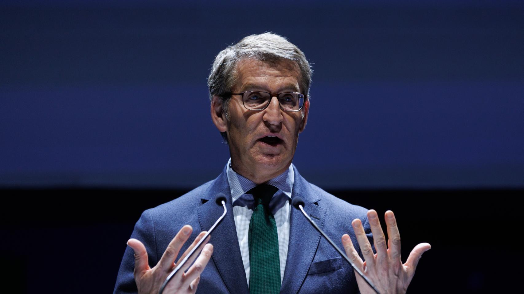 El presidente del Partido Popular, Alberto Núñlez Feijóo, durante la inauguración del Congreso de Faconauto.