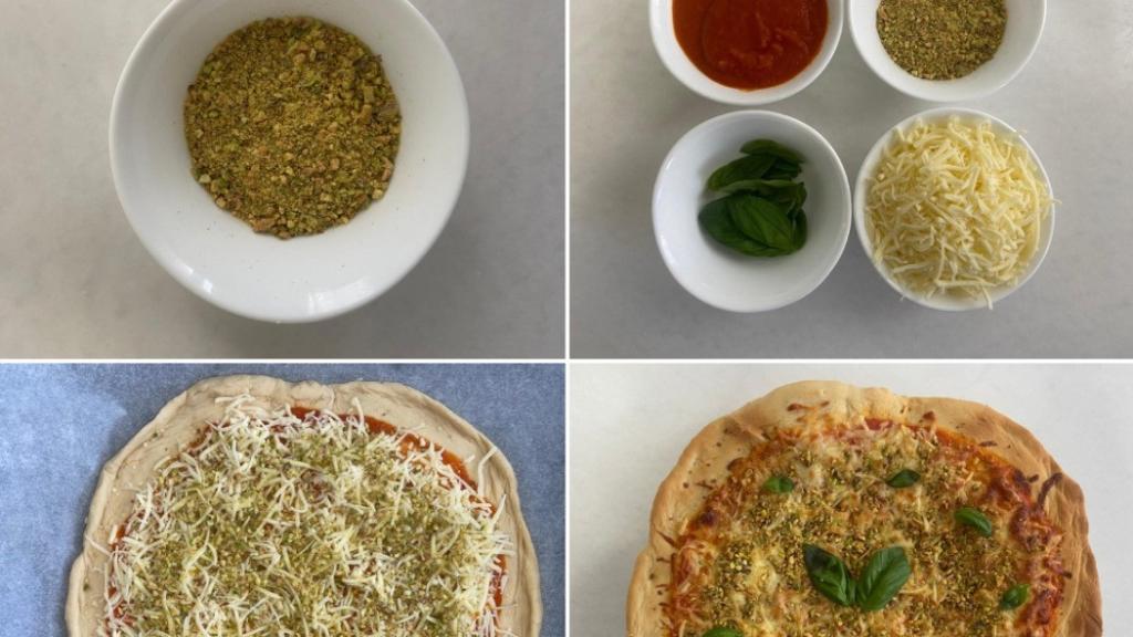 Paso a paso de la pizza de pistacho.
