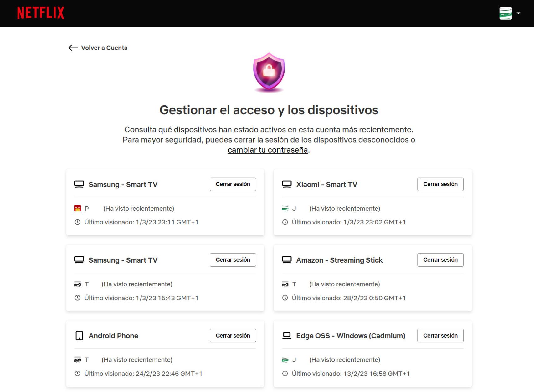 Gestionar accesos a Netflix