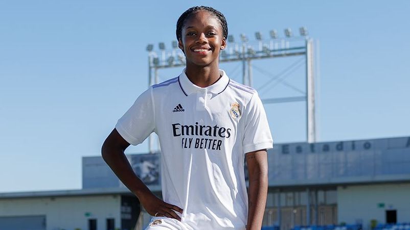 Linda Caicedo, en su presentación con el Real Madrid Femenino