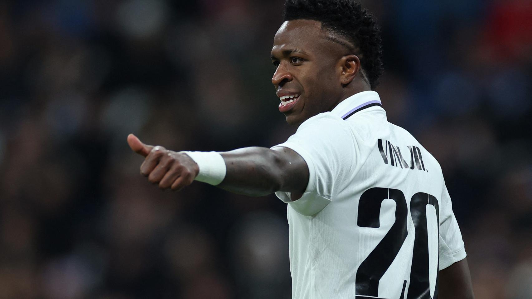 Vinicius, con el pulgar arriba en la ida de las semifinales de la Copa del Rey