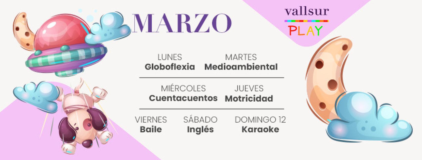 Programación de marzo de la ludoteca de Vallsur