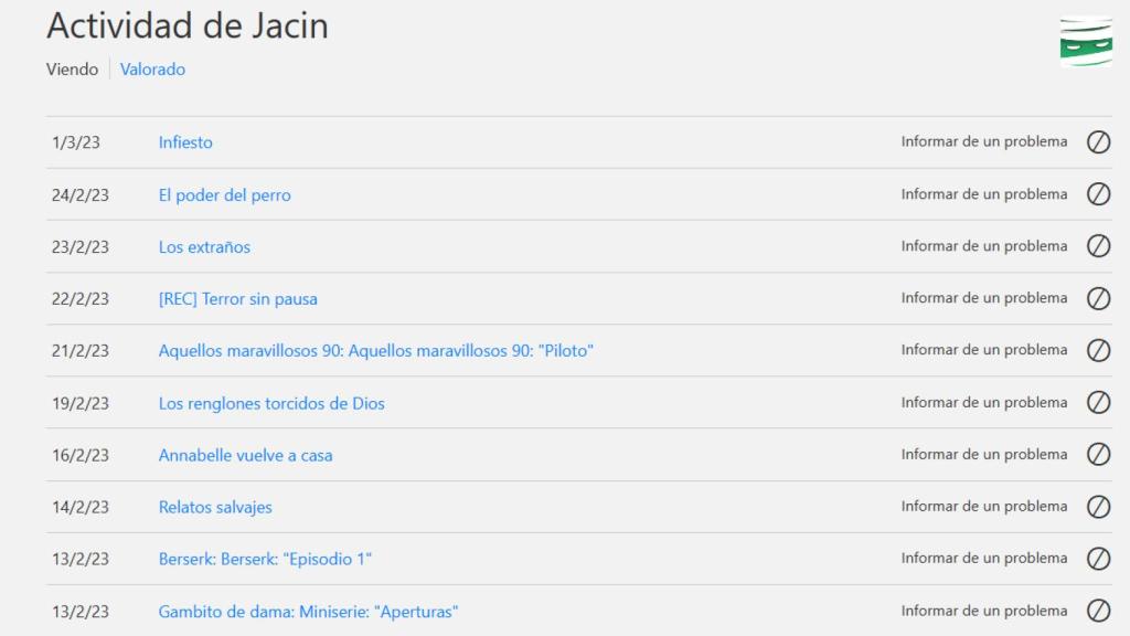 Historial de visionado