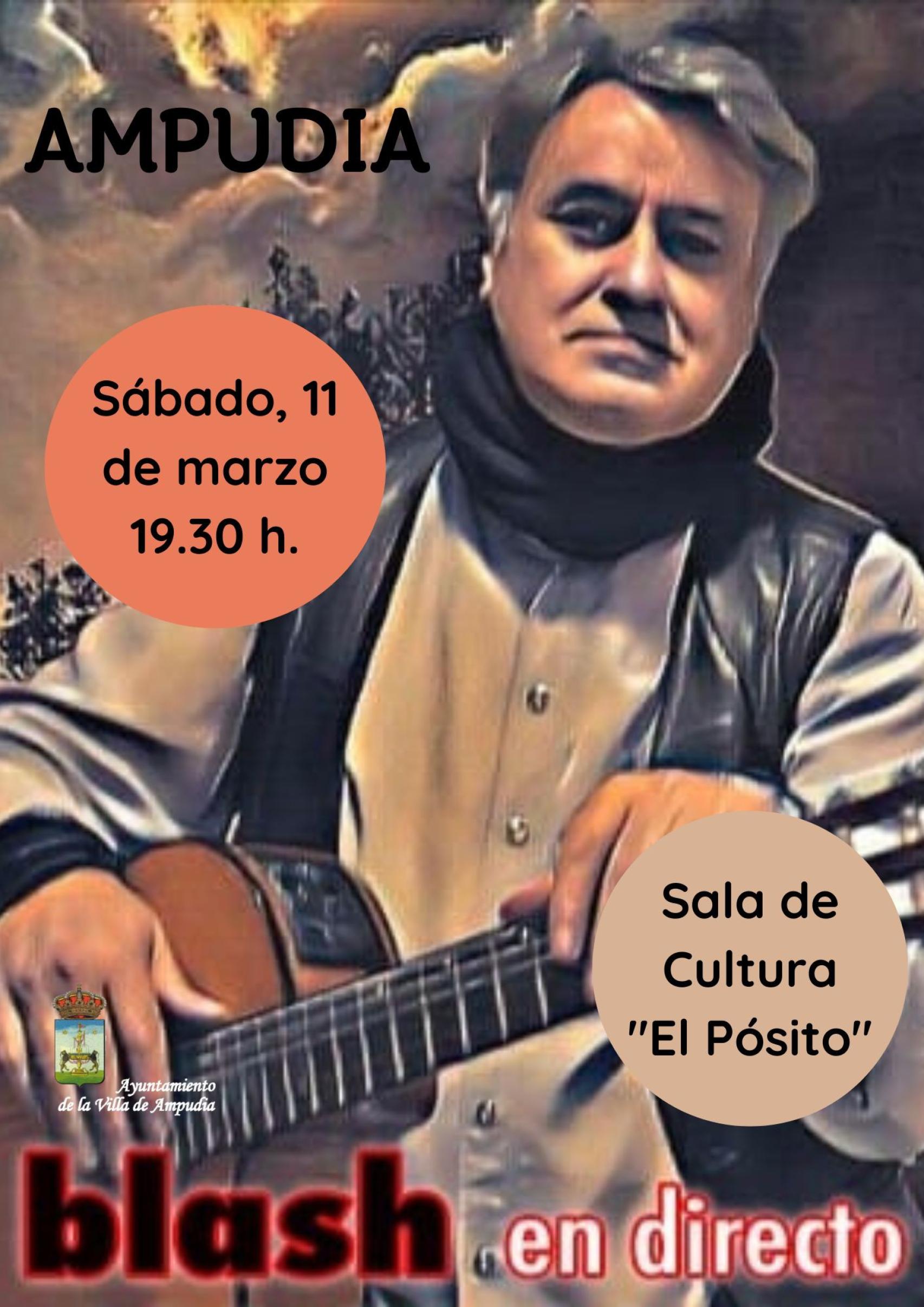 Cartel de la actuación de Blash en Ampudia