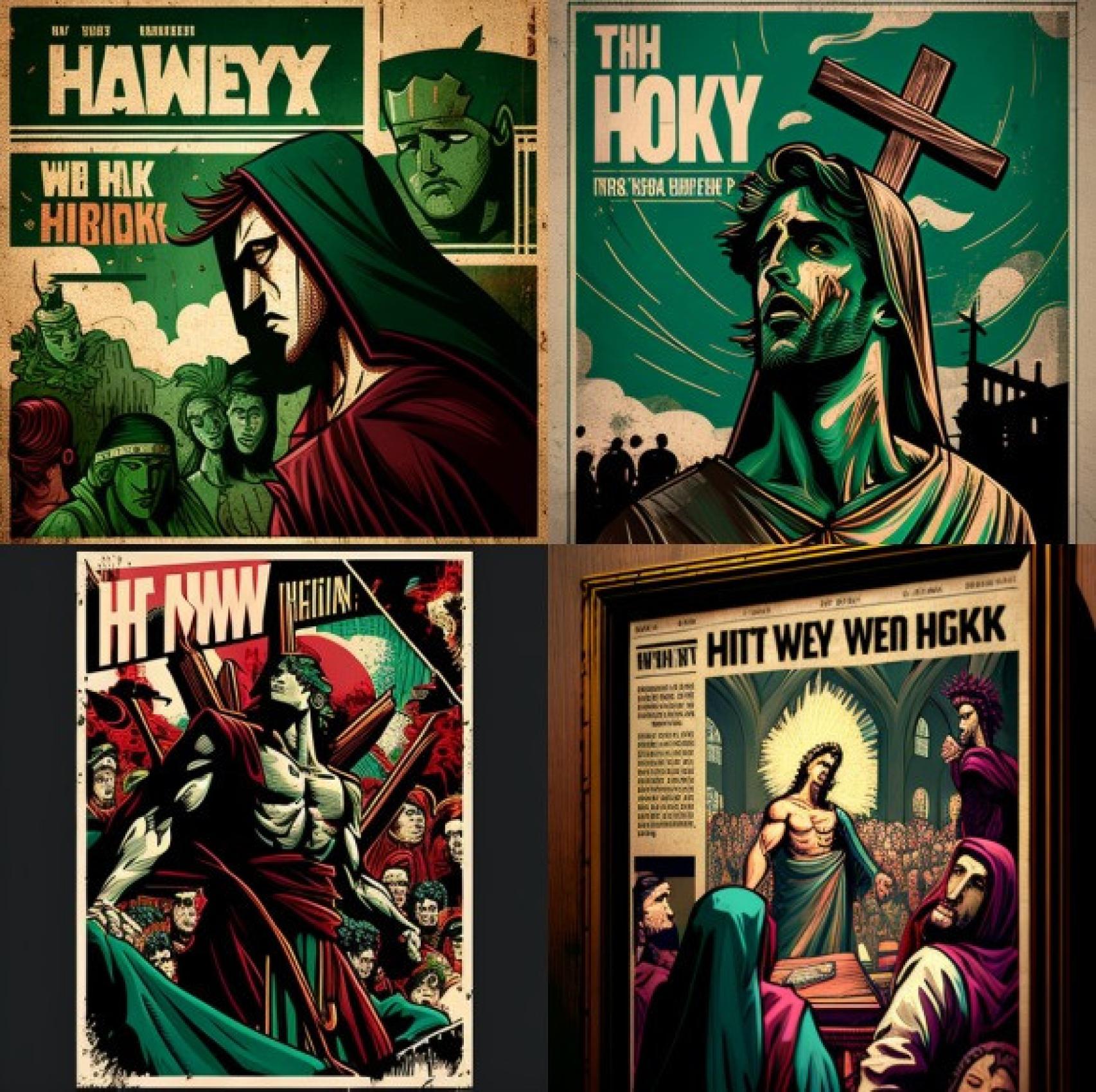 Cartel de Semana Santa realizado con IA e inspirado en el estilo cómic.