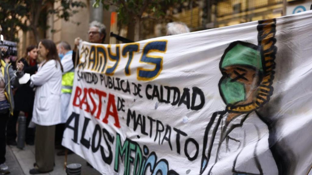 Protesta de los médicos en la huelga de Madrid, en imagen de archivo.