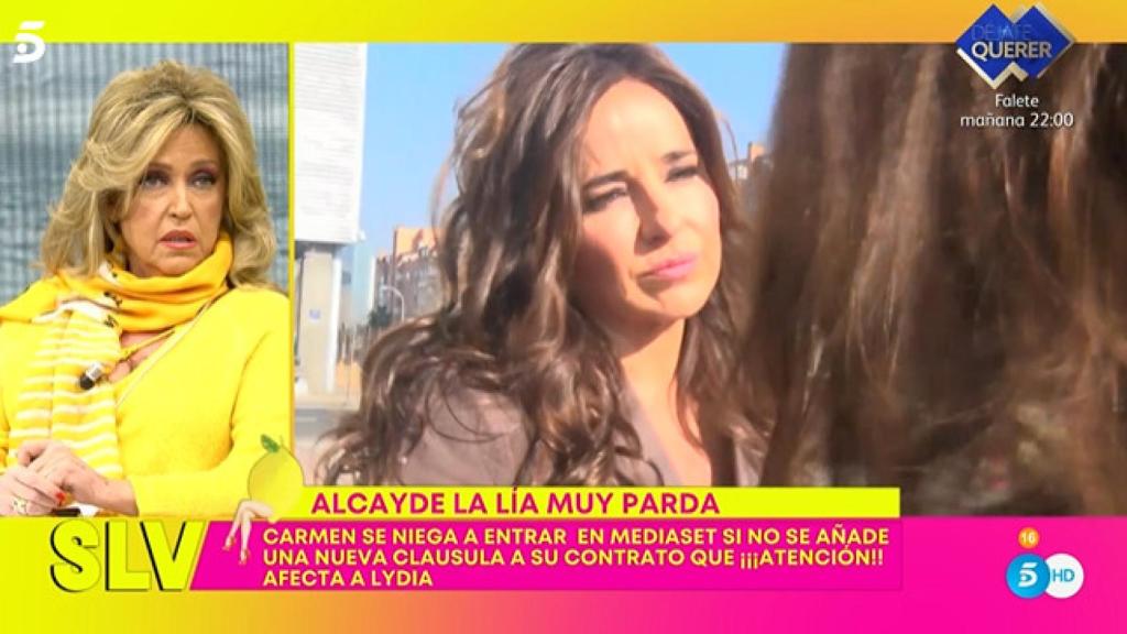 Carmen Alcayde modifica su contrato en 'Sálvame' para no coincidir con Lydia Lozano en plató