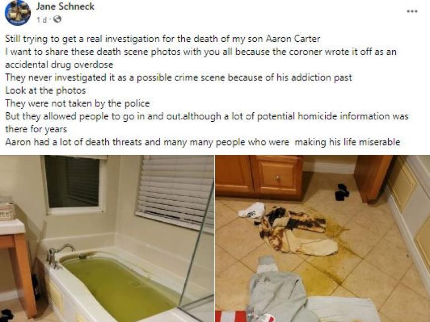 La publicación de la madre de Aaron Carter.