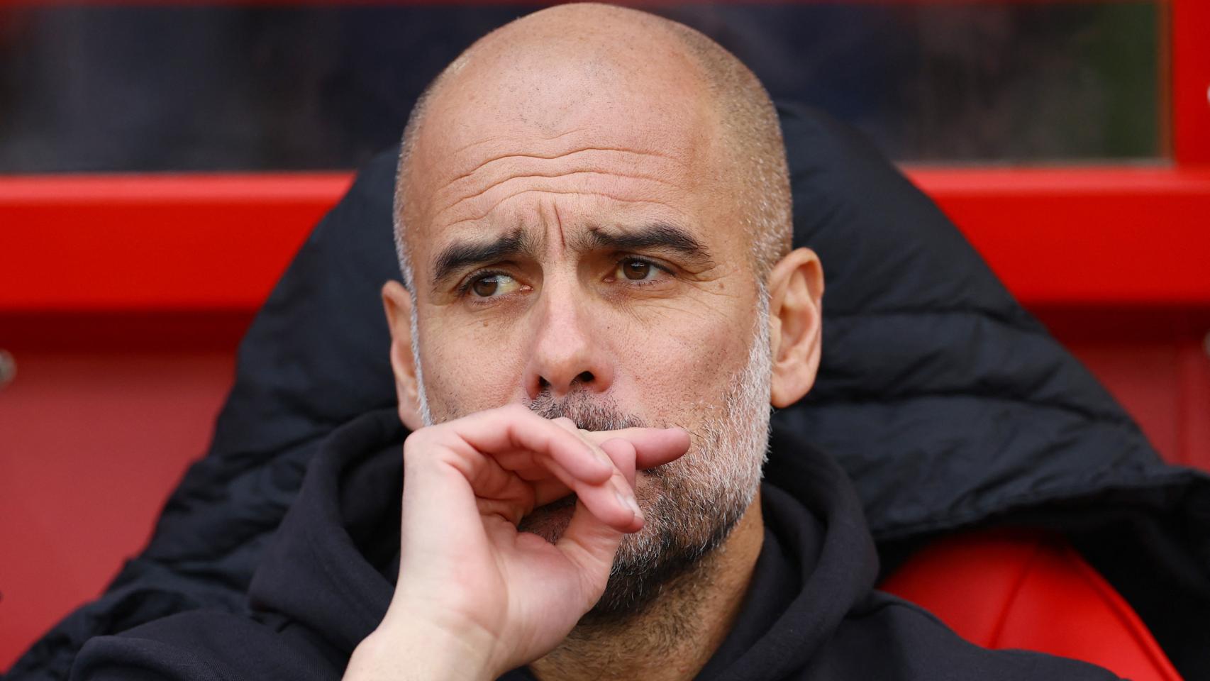 Pep Guardiola, en el banquillo del Manchester City.