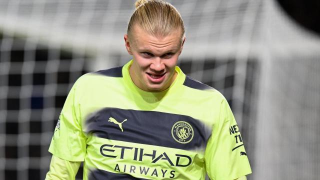 Erling Haaland durante un partido con el Manchester City