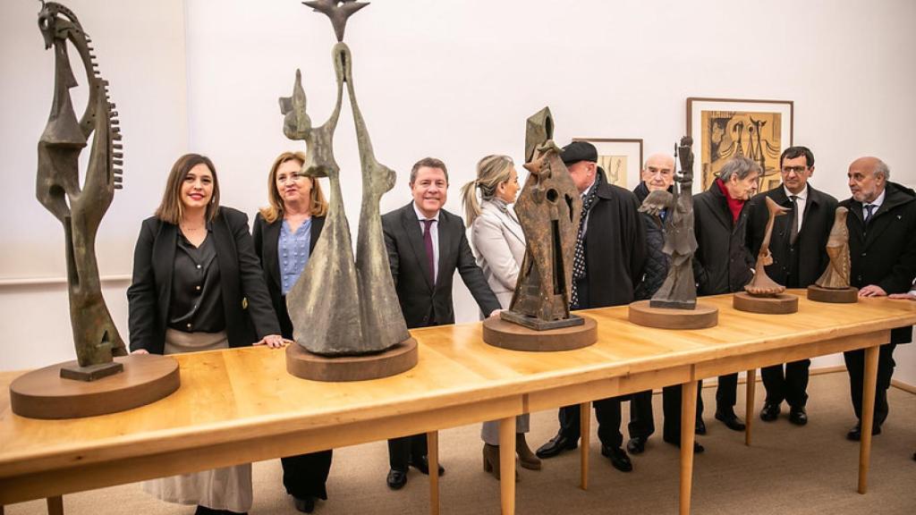 Un momento de la inauguración con el presidente, Emiliano García-Page y la alcaldesa de Toledo, Milagros Tolón.