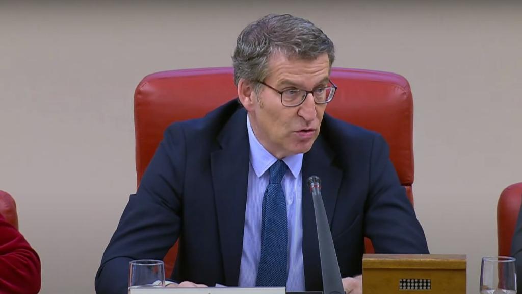 Alberto Núñez Feijóo, líder del PP, este viernes en el Congreso.