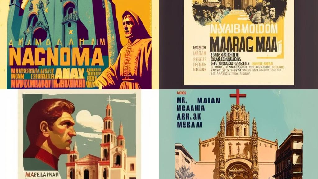 Así recrea la IA un cartel de Semana Santa inspirado en la tipografía de la URSS.