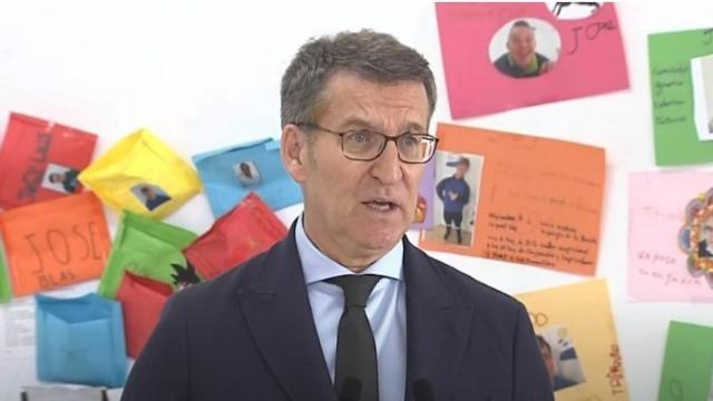 Alberto Núñez Feijóo, líder del PP, este lunes en Cáceres.