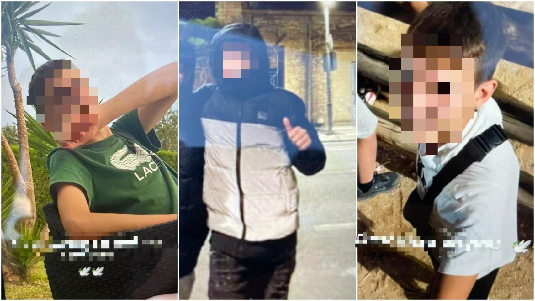 Los tres menores fallecidos, en imágenes cedidas por sus compañeros de instituto.