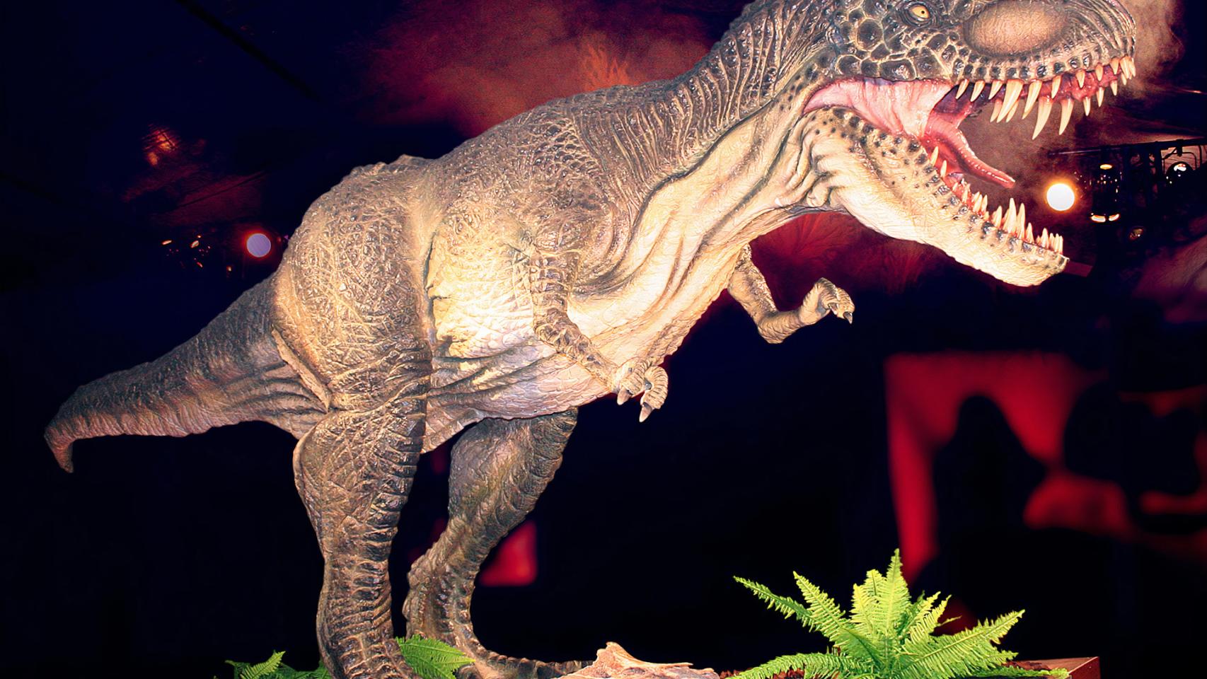 Maqueta de un tiranosaurio.