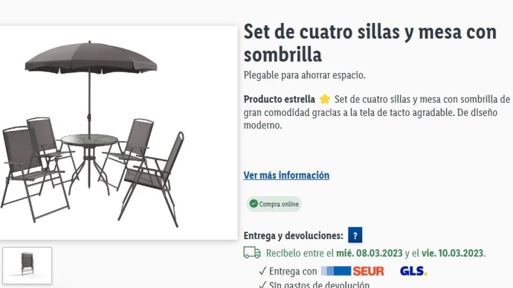 Set de sillas y mesa.