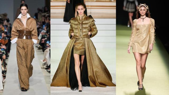 De izq. a dcha.: desfile de Max Mara, Carolina Herrera y Teresa Helbig.