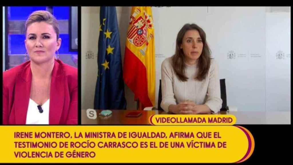 Carlota Corredera e Irene Montero.