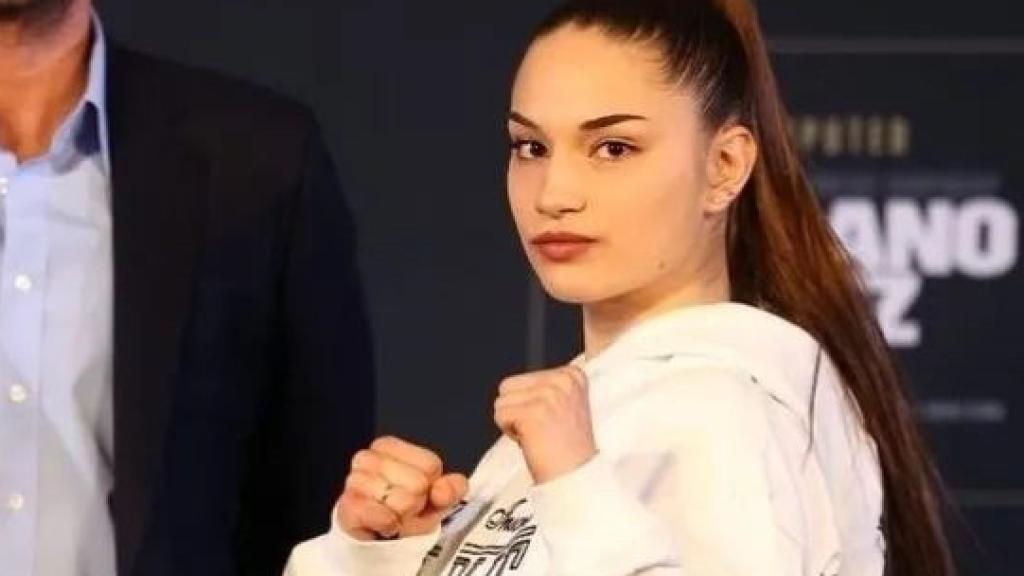 Tania Álvarez, en la presentación de su combate en el Madison Square Garden