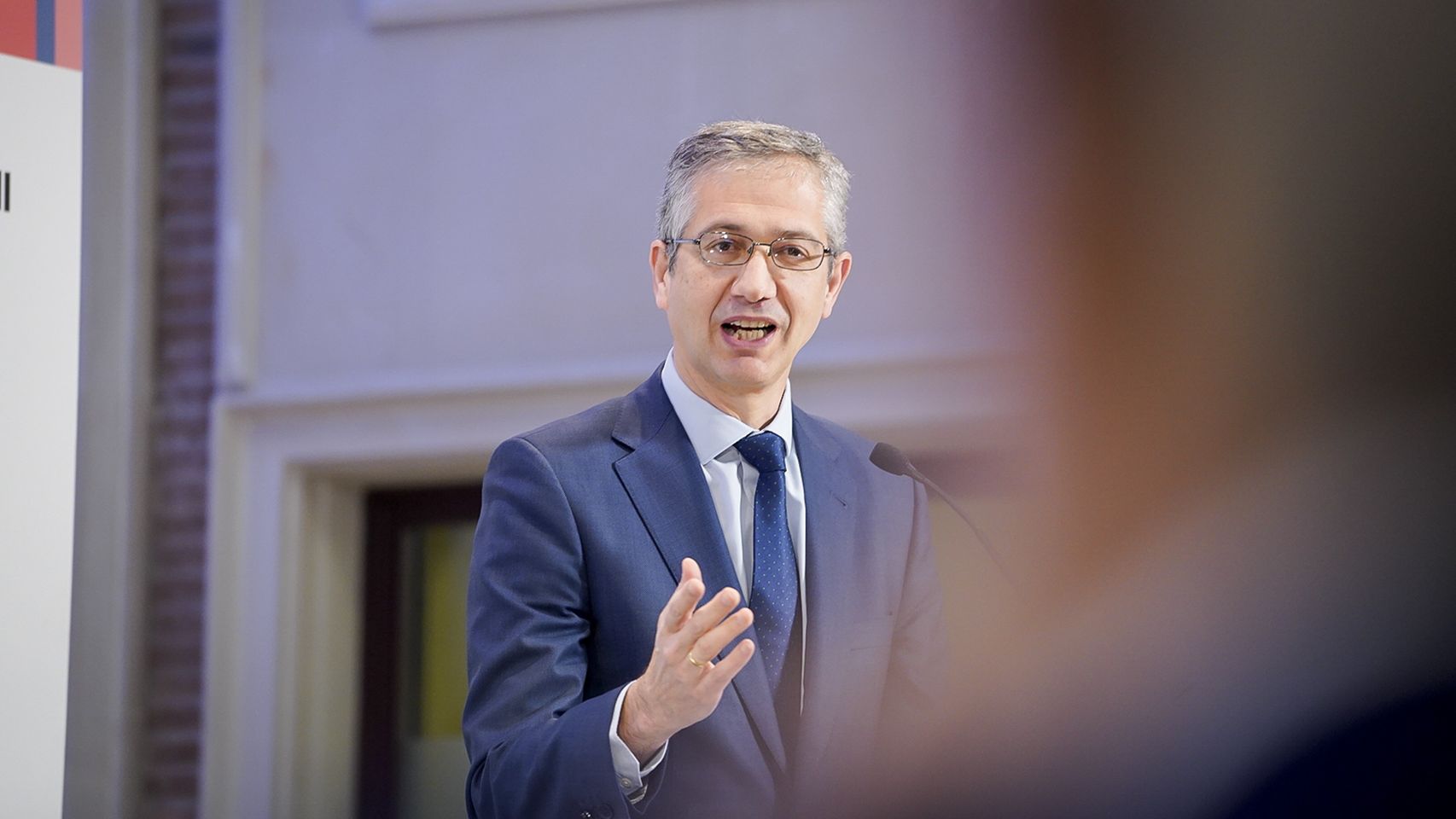 Pablo Hernández de Cos, gobernador del Banco de España, en la apertura del III Observatorio de las Finanzas.