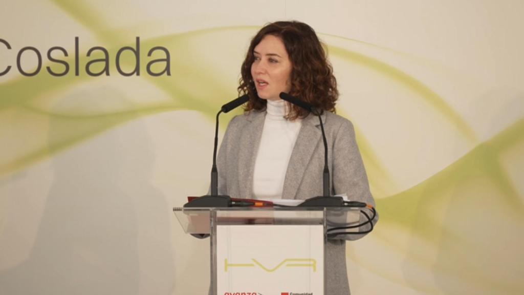 Isabel Díaz Ayuso, en el acto de Coslada.