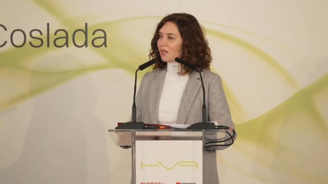 Isabel Díaz Ayuso, en el acto de Coslada.