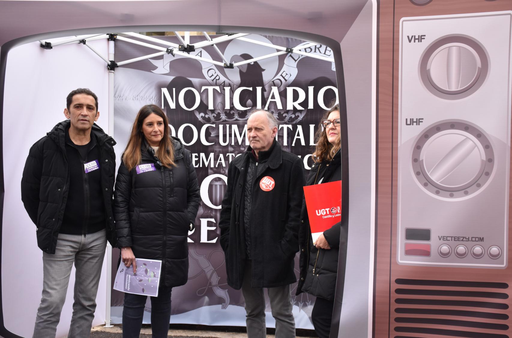 Principales representantes de UGT y CCOO en el 8M