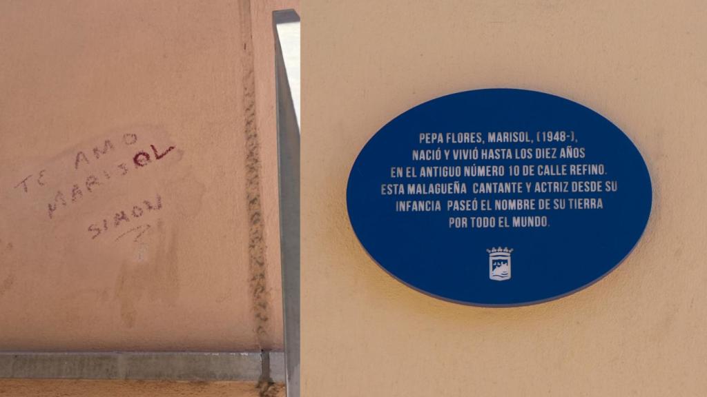 Una pintada que estaba en la pared donde se ubica la actual placa.