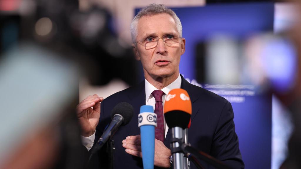 El secretario general de la OTAN, Jens Stolteberg, durante su comparecencia este miércoles en Estocolmo