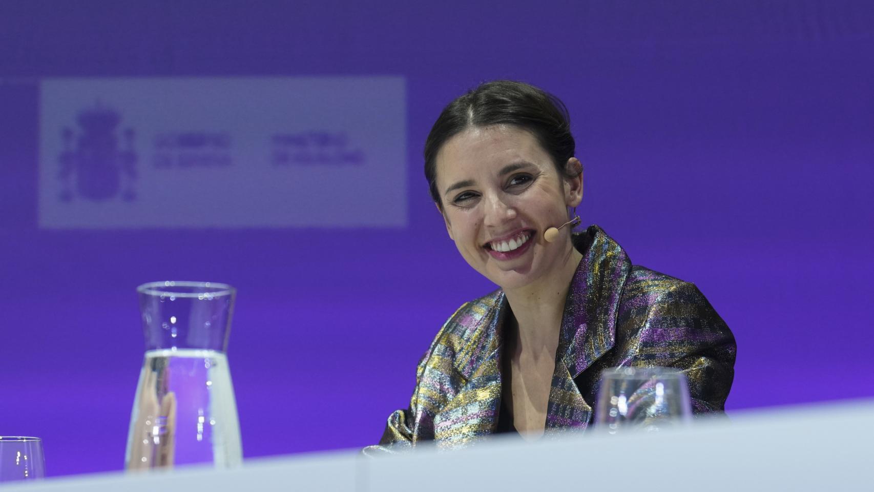 Irene Montero asiste al acto institucional organizado por el Ministerio de Igualdad con motivo del Día Internacional de la Mujer.